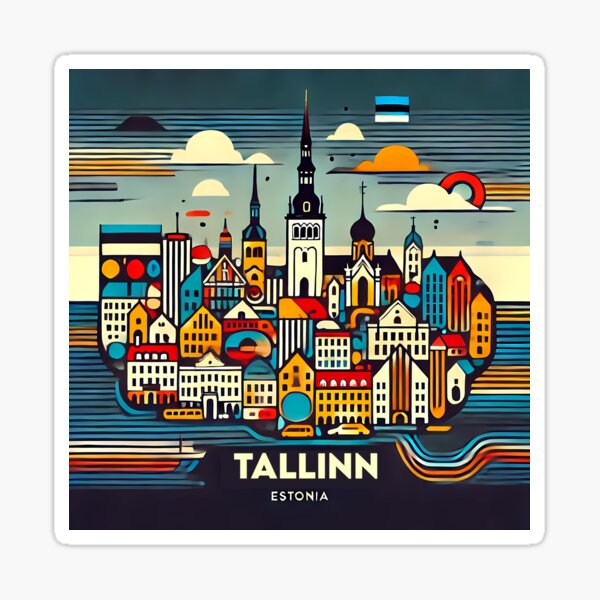 Item preview, Tallinn Cubism Art – Medieval Charm with a Modern Twist designed and sold by OzzFrequency.