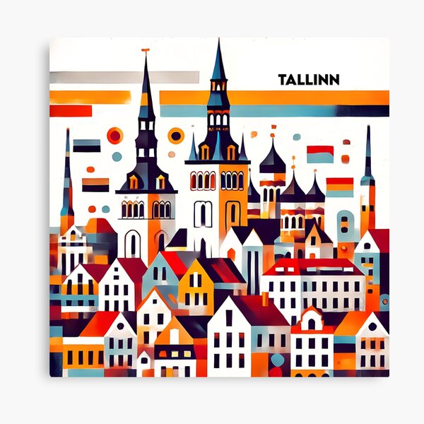Item preview, Tallinn Cubism Art – Medieval Charm with a Modern Twist designed and sold by OzzFrequency.