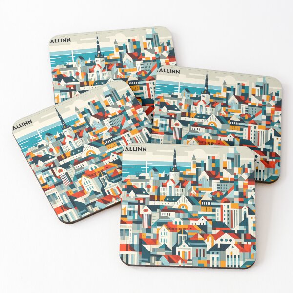 Item preview, Tallinn Cubism Art – Medieval Charm with a Modern Twist designed and sold by OzzFrequency.
