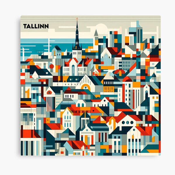 Item preview, Tallinn Cubism Art – Medieval Charm with a Modern Twist designed and sold by OzzFrequency.