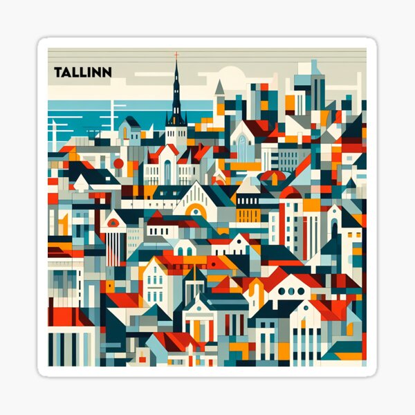 Item preview, Tallinn Cubism Art – Medieval Charm with a Modern Twist designed and sold by OzzFrequency.