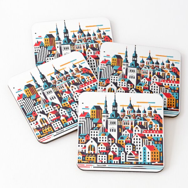 Item preview, Tallinn Cubism Art – Medieval Charm with a Modern Twist designed and sold by OzzFrequency.