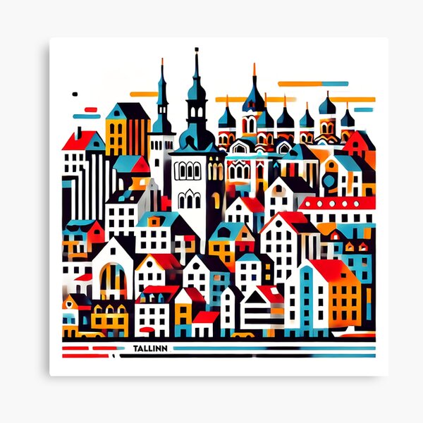 Item preview, Tallinn Cubism Art – Medieval Charm with a Modern Twist designed and sold by OzzFrequency.