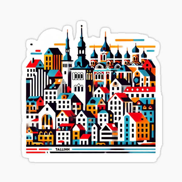 Item preview, Tallinn Cubism Art – Medieval Charm with a Modern Twist designed and sold by OzzFrequency.