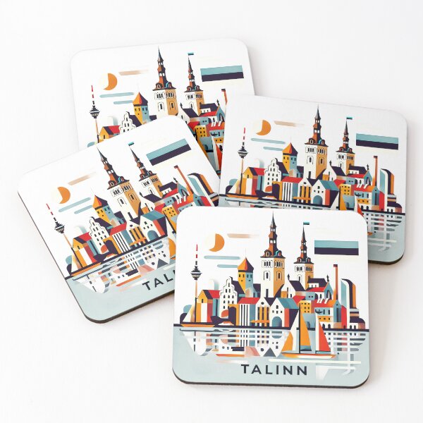 Item preview, Tallinn Cubism Art – Medieval Charm with a Modern Twist designed and sold by OzzFrequency.