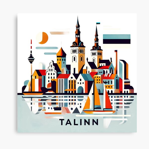 Item preview, Tallinn Cubism Art – Medieval Charm with a Modern Twist designed and sold by OzzFrequency.