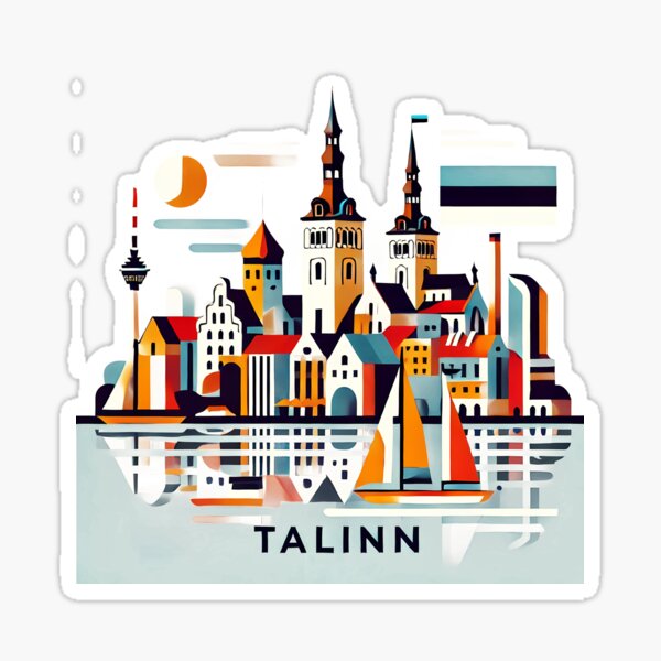 Item preview, Tallinn Cubism Art – Medieval Charm with a Modern Twist designed and sold by OzzFrequency.