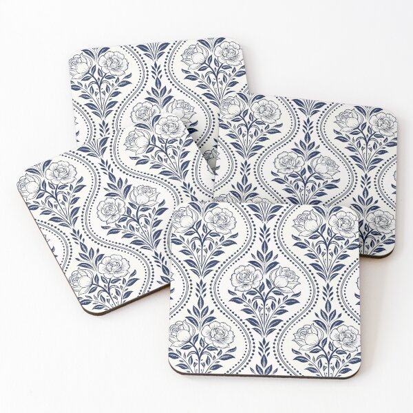 Item preview, Delft Destiny: Vintage Rose Damask (Crisp Design 2) designed and sold by Tony Anastasi.