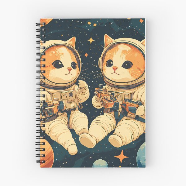 Item preview, Space cats floating in zero gravity, wearing astronaut helmets designed and sold by TJprint.