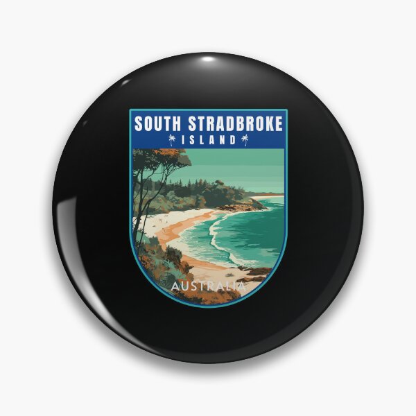 Item preview, South Stradbroke Island in Queensland Australia Retro Travel Art Skyline designed and sold by MaateoDesign.