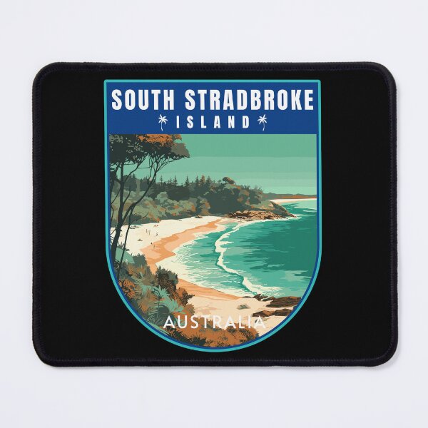 Item preview, South Stradbroke Island in Queensland Australia Retro Travel Art Skyline designed and sold by MaateoDesign.