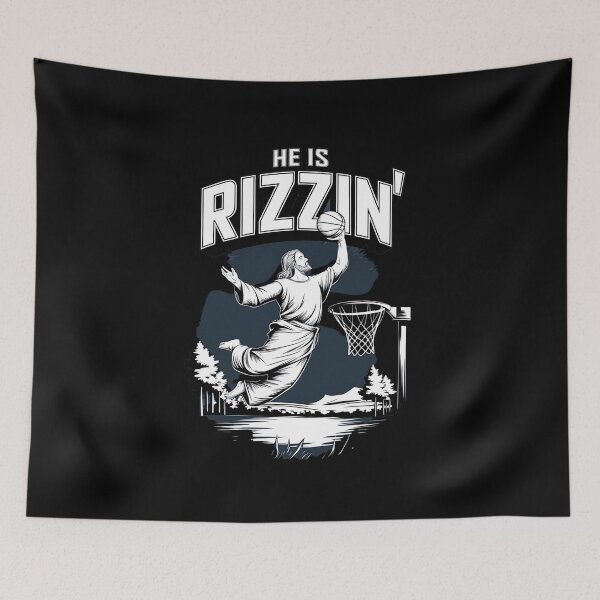 Item preview, He Is Rizzin' Basketball Jesus Funny Sports Design designed and sold by Karsten Stier.