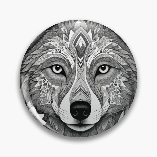 Artikelvorschau, Komplizierte florale Stammeswolfillustration entworfen und verkauft von RebelPaintBrush.