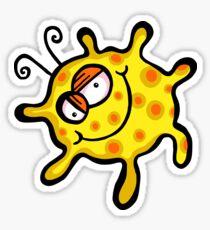 Cartoon Yellow Germ Doodle Sticker