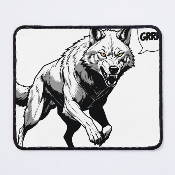 Item preview, Growling Cartoon Wolf designed and sold by RebelPaintBrush.