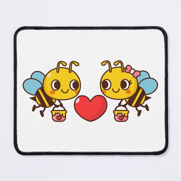 Item preview, Cute Bees cartoon with heart and Honey Jars designed and sold by NoeySmiley55.