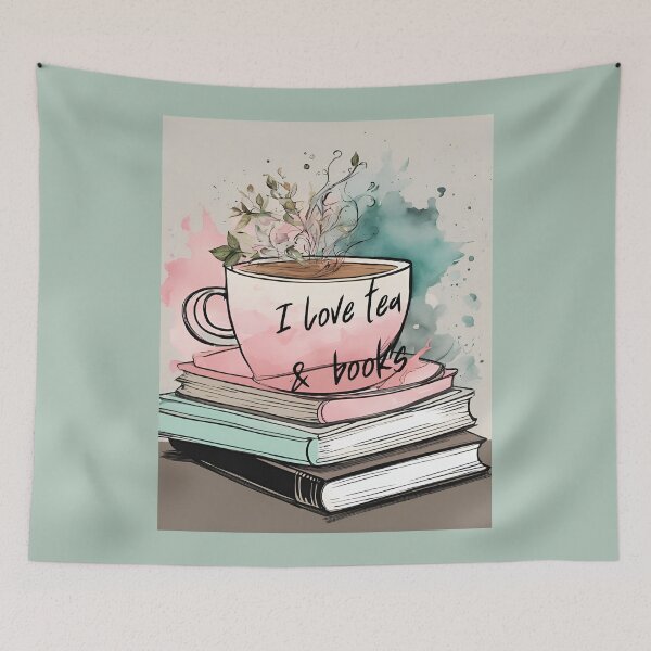 Item preview,  Matcha Lover,  Love Books and  Herbal Tea, Green Tea, Herbal Tea, vintage old books designed and sold by KolorellaS.