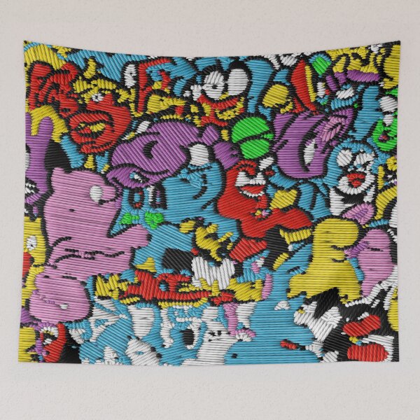 Artikelvorschau, Stickmuster „Doddle“ (Graffiti) entworfen und verkauft von RWT-Design.