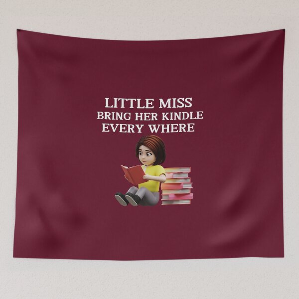 Item preview, Kindle Shirt little miss brings her kindle everywhere Unique Design for Book Lovers. designed and sold by TrebdoraCrafts.