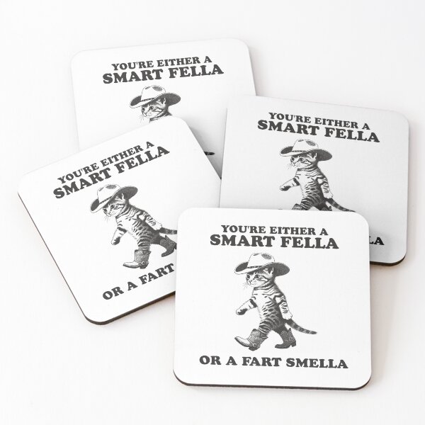 Item preview,  Are You A Smart Fella Or Fart Smella? Retro Cartoon T Shirt, Weird T Shirt, Meme T Shirt, Cowboy Cat T Shirt, Smart Fella Cat 90s designed and sold by Rosqzz.