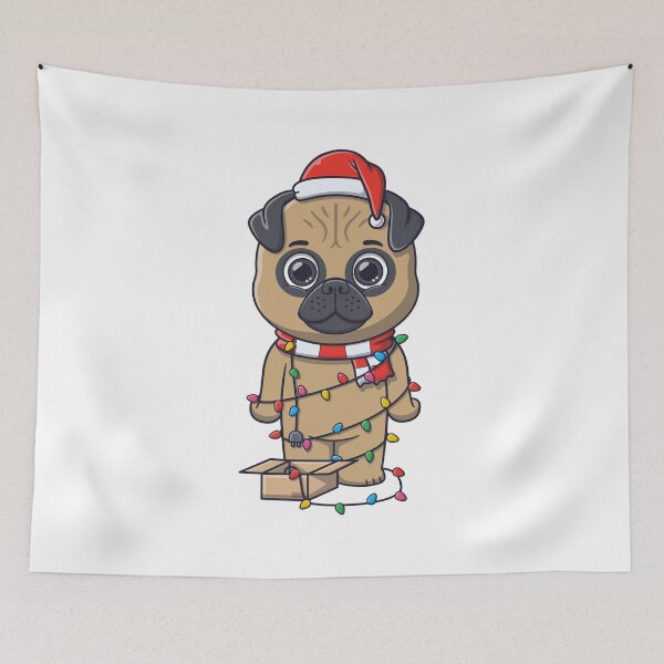 Item preview, Santa Pup with Colorful Lights, funny, gifts, stickers, designed and sold by Ewelina Niemiec.