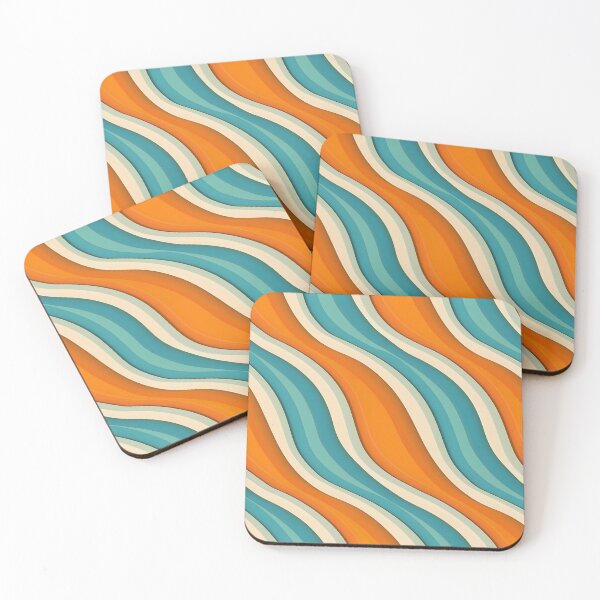 Item preview, Blue Orange Striped Lines Parallel Abstract Waves designed and sold by CoolMantras.
