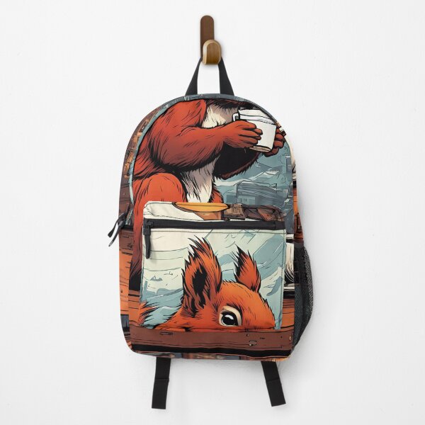 Item preview, Red Squirrel drinking coffee in a coffee shop designed and sold by Colin Bentham.