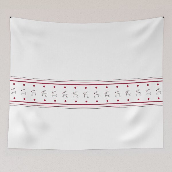 Item preview,  Red Festive Pattern with Reindeers, funny, gifts, stickers, Merry,  designed and sold by Ewelina  Niemiec.