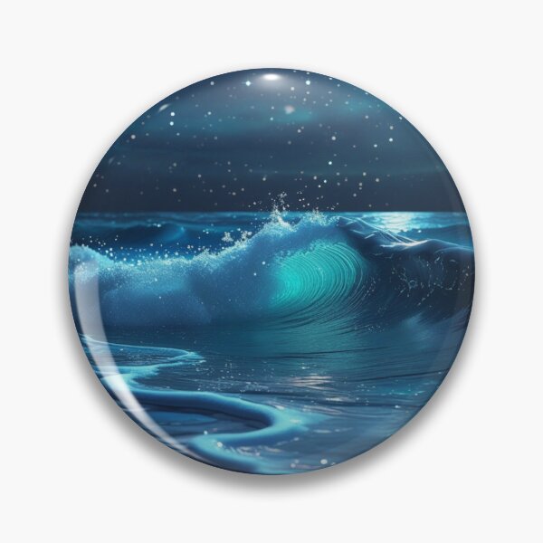 Item preview, Moonlit Ocean Wave Under Starry Sky designed and sold by EsraaCreations.