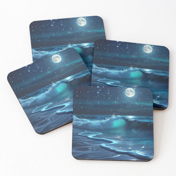 Item preview, Moonlit Ocean Wave Under Starry Sky designed and sold by EsraaCreations.