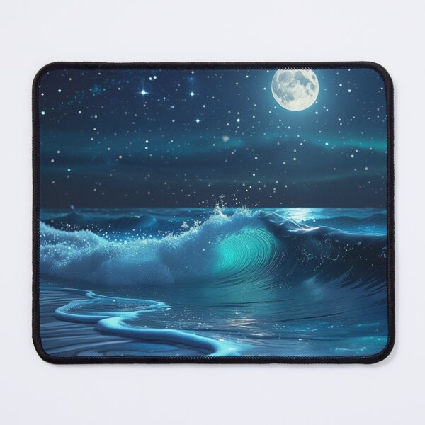 Item preview, Moonlit Ocean Wave Under Starry Sky designed and sold by EsraaCreations.