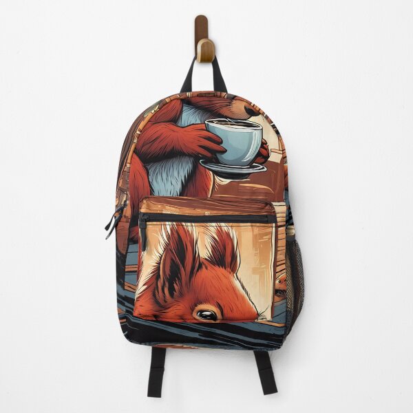 Item preview, Red Squirrel drinking coffee in a coffee shop designed and sold by Colin Bentham.