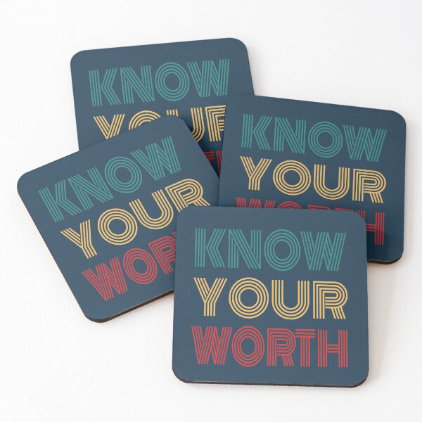 Item preview, Know Your Worth Inspirational Quote designed and sold by NosandEdgy.