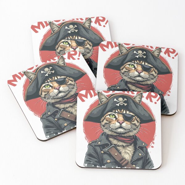 Item preview, Cat Pirate Captain Cool Anime Cat Halloween Outfit Graphic, funny pirate cat, cute cat designed and sold by rich4Design.