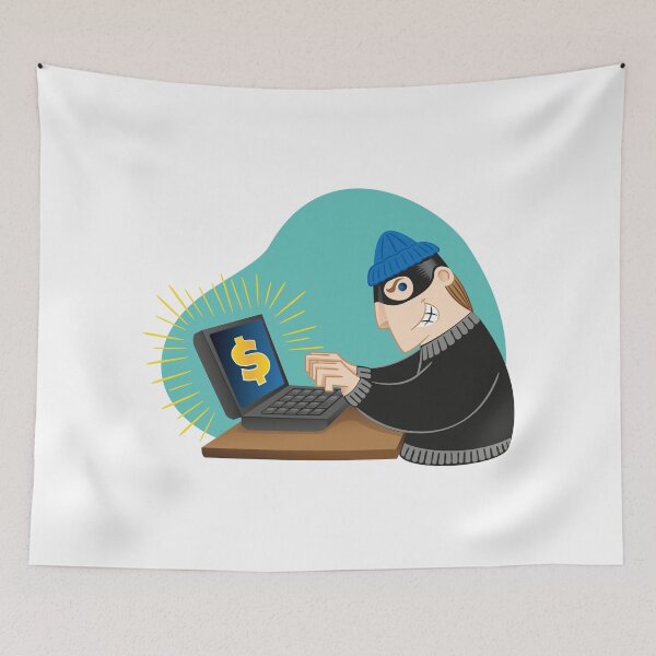 Item preview, Illustration virtual thief breaking into a computer. Ideal for catalogs, informative and institutional material designed and sold by LucianoCosmo.