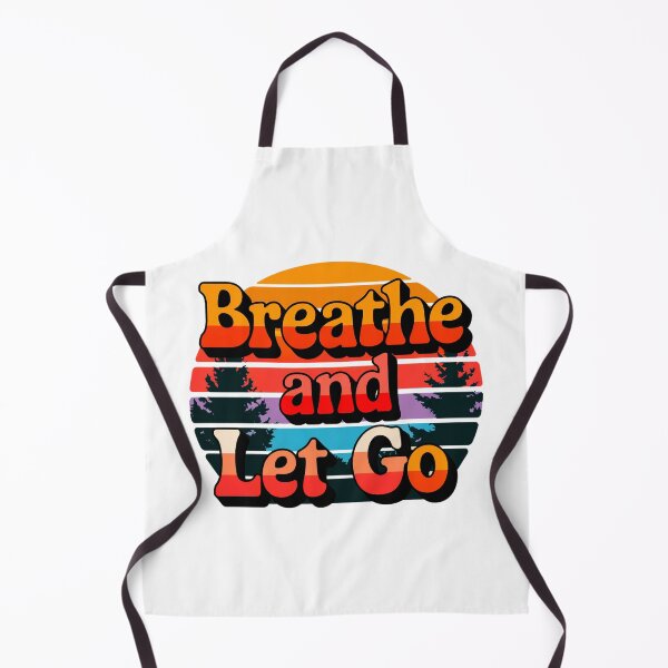 Item preview, Retro Typography Art - Breathe and Let Go Sunset 70s Style Design designed and sold by ObjCrea123.