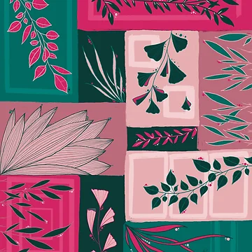 Artwork thumbnail, Leaf patchwork by Ema-R