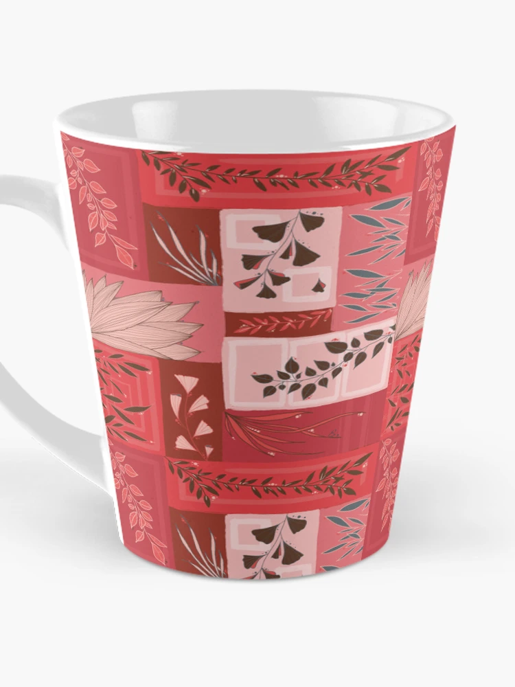 Thumbnail 3 of 4, Coffee Mug, Red/orange leaf patchwork designed and sold by Ema-R.