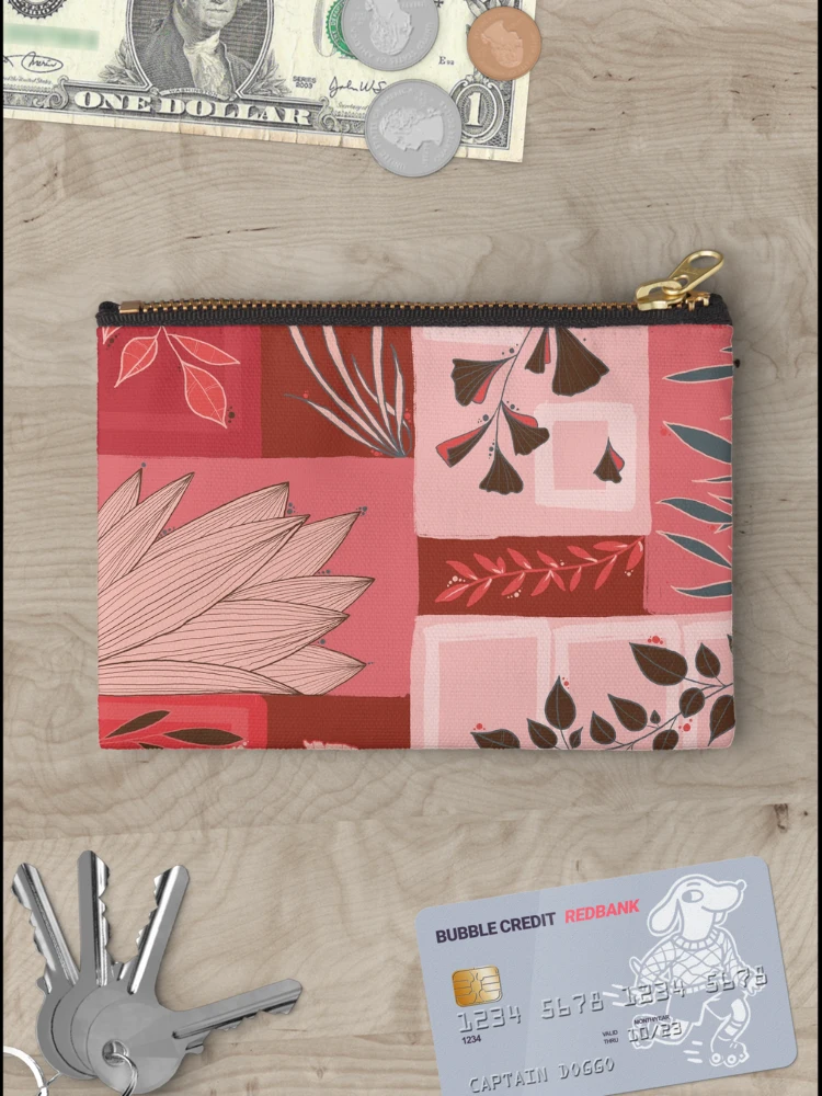 Thumbnail 3 of 4, Zipper Pouch, Red/orange leaf patchwork designed and sold by Ema-R.