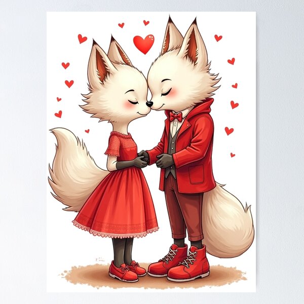 Item preview, Valentines day arctic fox designed and sold by Kamoufleur.