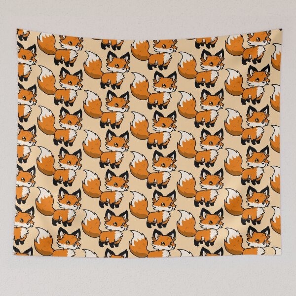Item preview, Cute red fox - fluffy kitsune kawaii illustration designed and sold by NaiBalin.
