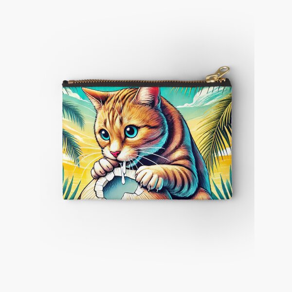 Item preview, Coconut Logic Decoded. Ginger Tabby Cat Eating Coconut designed and sold by Tiszert.