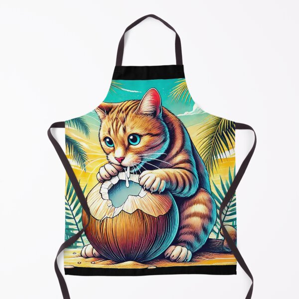Item preview, Coconut Logic Decoded. Ginger Tabby Cat Eating Coconut designed and sold by Tiszert.