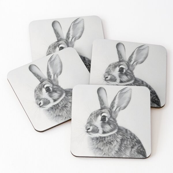 Item preview, Black and white Rabbit pencil drawing designed and sold by Pencil-Art.
