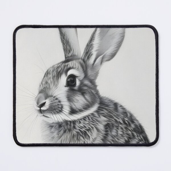 Item preview, Black and white Rabbit pencil drawing designed and sold by Pencil-Art.
