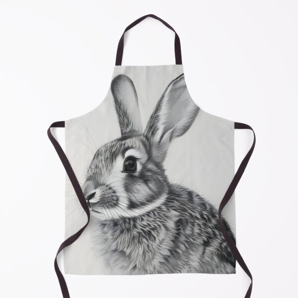 Item preview, Black and white Rabbit pencil drawing designed and sold by Pencil-Art.