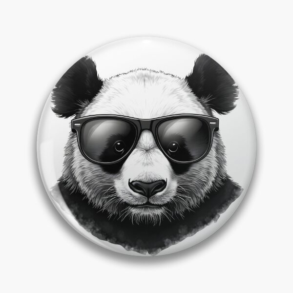 Item preview, Realistic drawing of a face of a panda wearing sunglasses designed and sold by naatala.