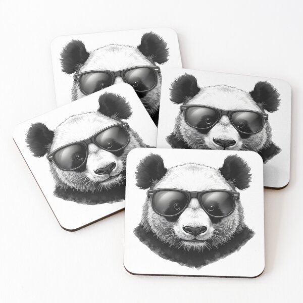 Item preview, Realistic drawing of a face of a panda wearing sunglasses designed and sold by naatala.