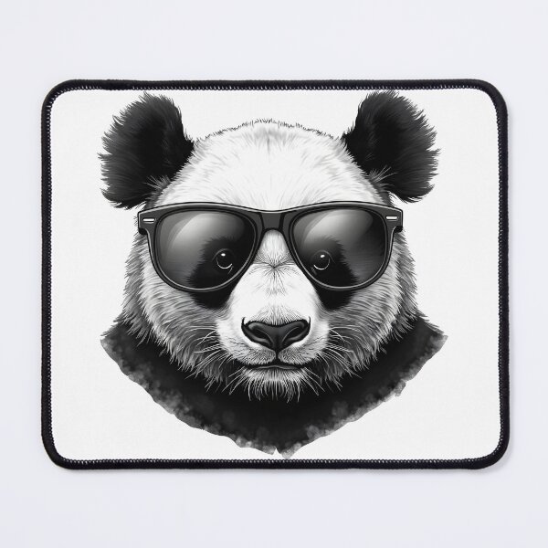 Item preview, Realistic drawing of a face of a panda wearing sunglasses designed and sold by naatala.