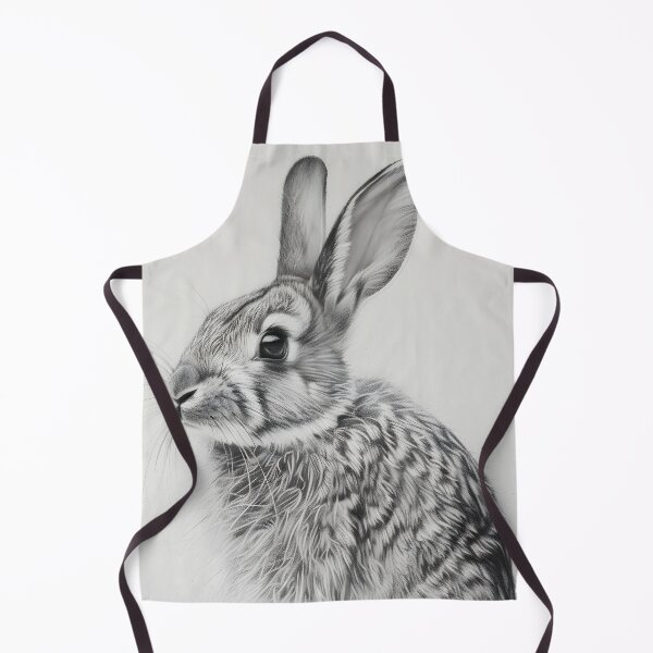 Item preview, Black and white Rabbit pencil drawing designed and sold by Pencil-Art.